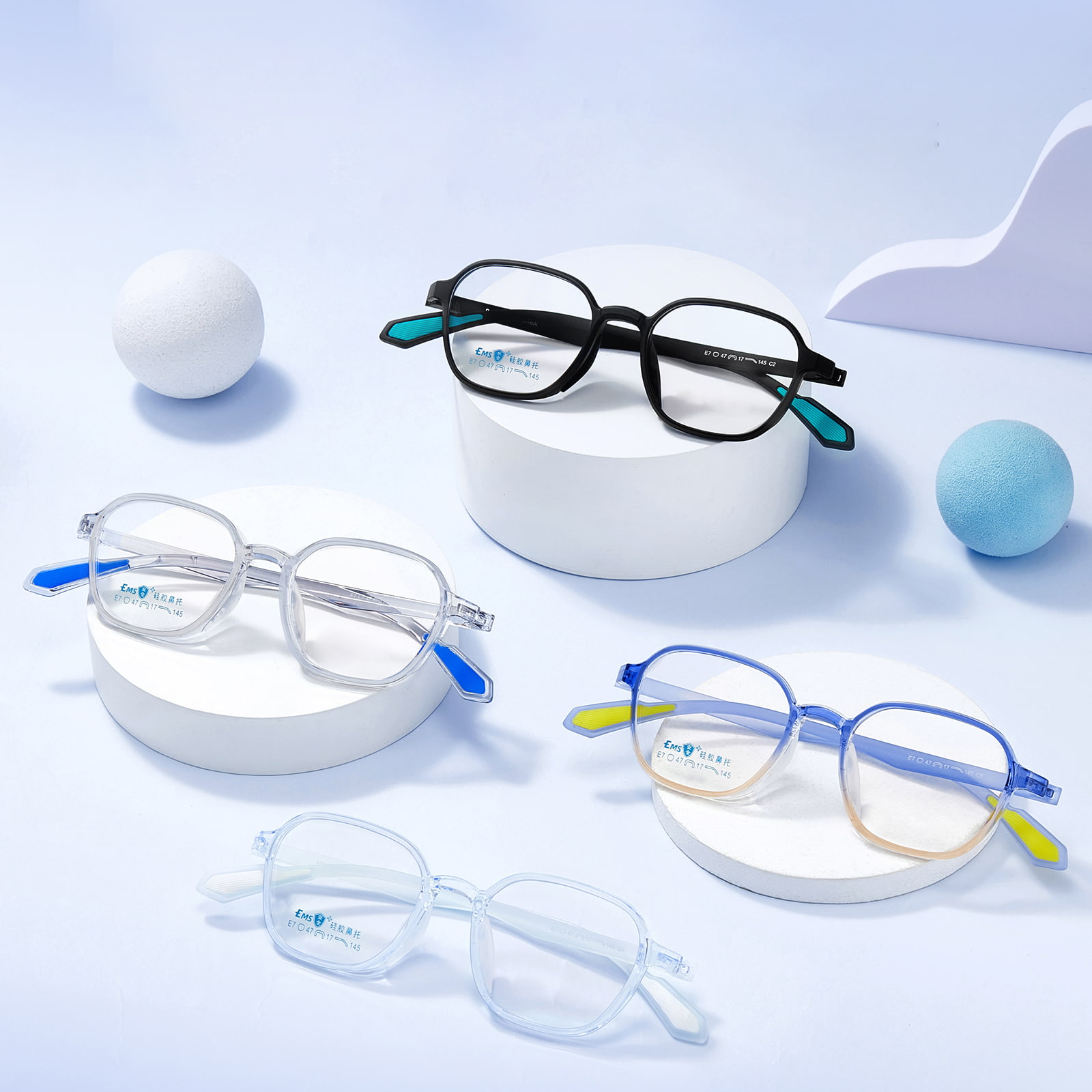 E7 Gradient Color Wide-Rimmed Soft Silicone Nose Pad Glasses