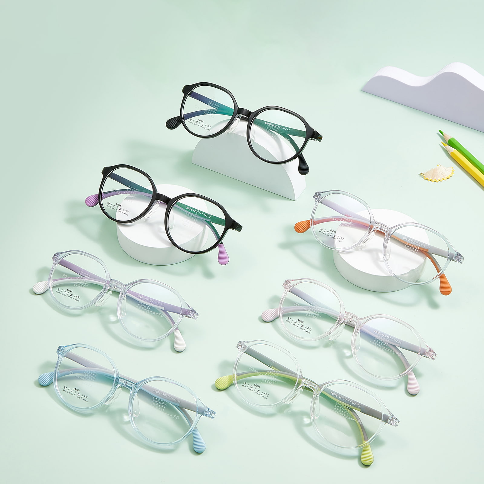 66006 Children's Multicolor U-Shaped Soft Silicone Nose Pad Glasses
