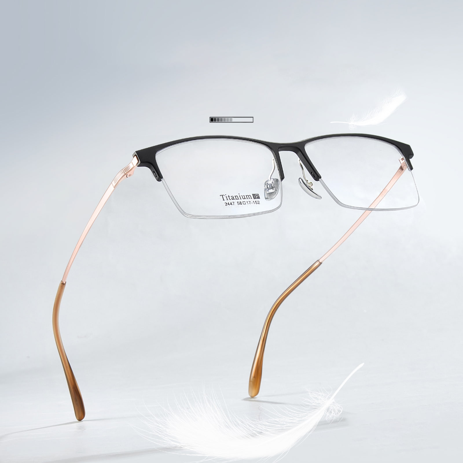 2447 Computer Office Large Half Frame Aluminum Magnesium Glasses