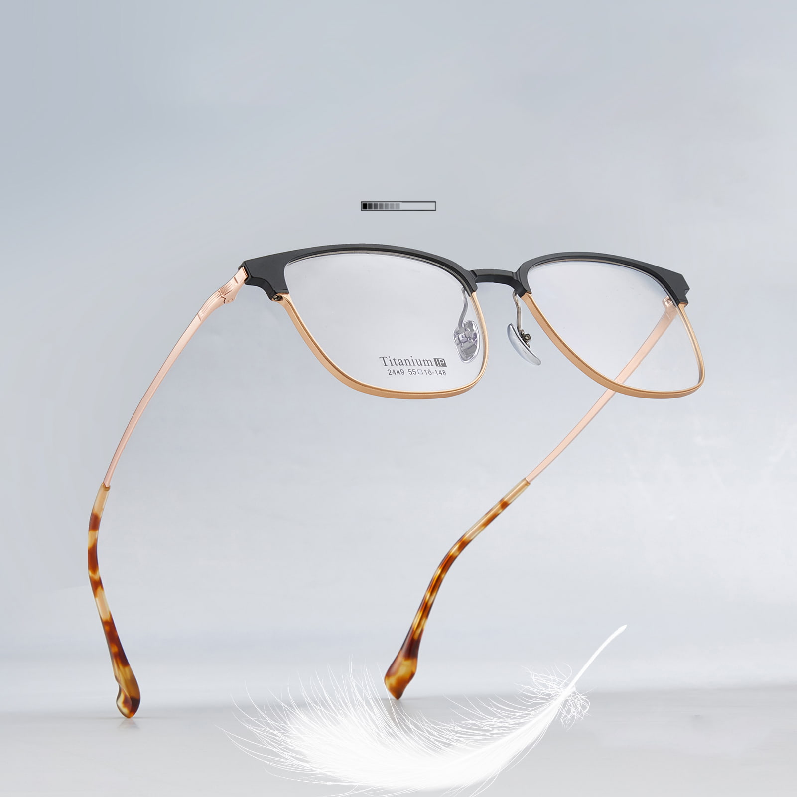 2449 Square and Round Carved Aluminum-Magnesium Glasses