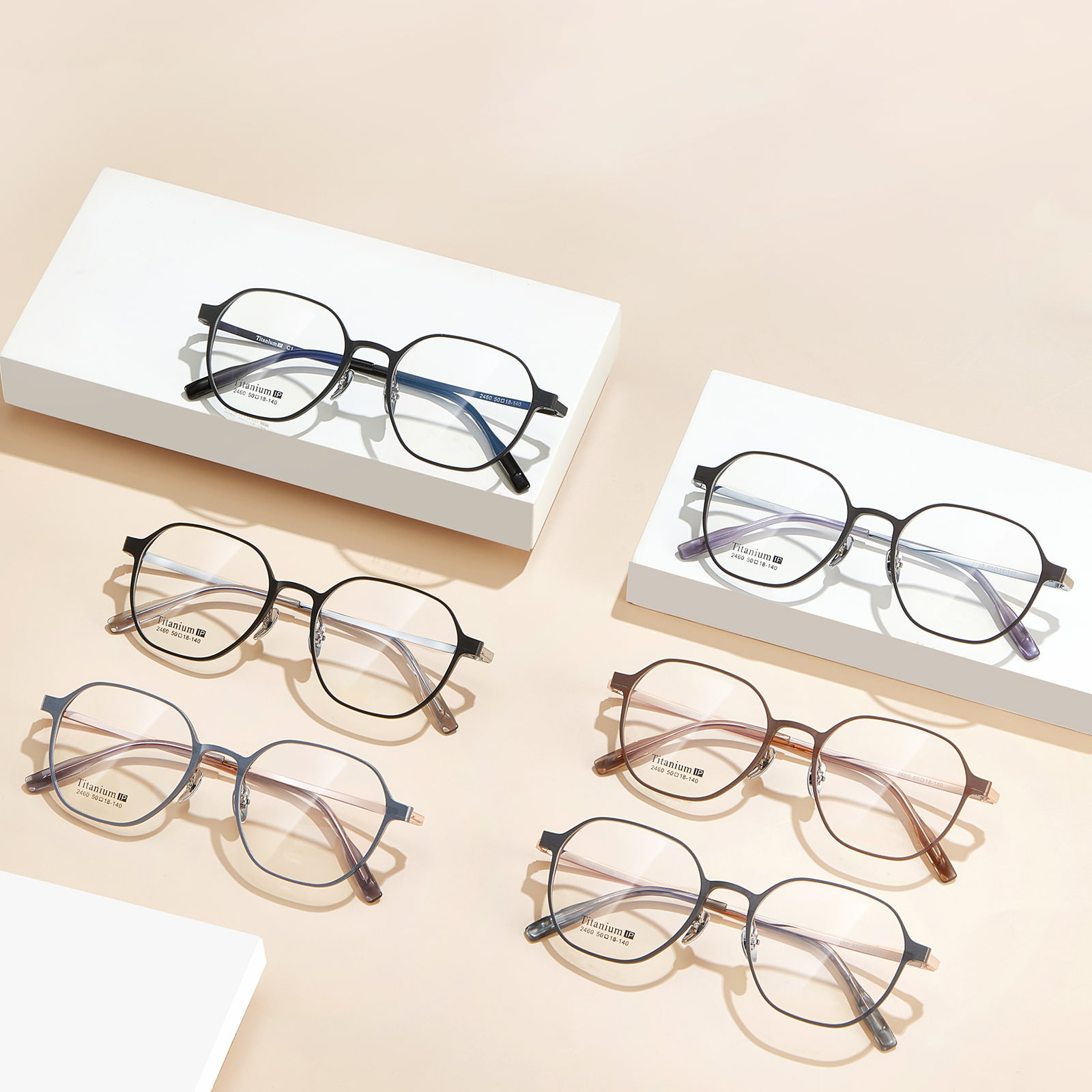 2460 Matte Old Temples with Expanded Aluminum-Magnesium Glasses