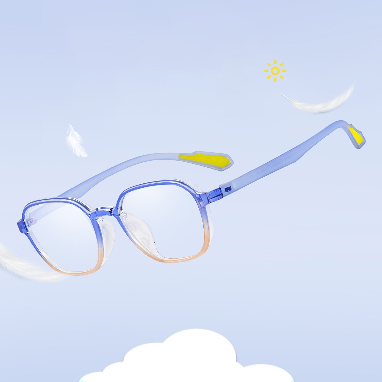 E7 Gradient Color Wide-Rimmed Soft Silicone Nose Pad Glasses