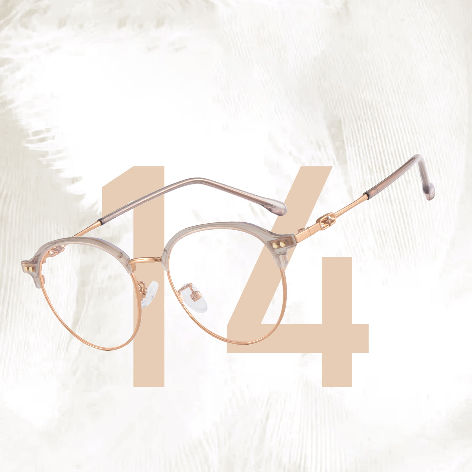 210131 Round Frame Cross Casting Blue Light Blocking Glasses