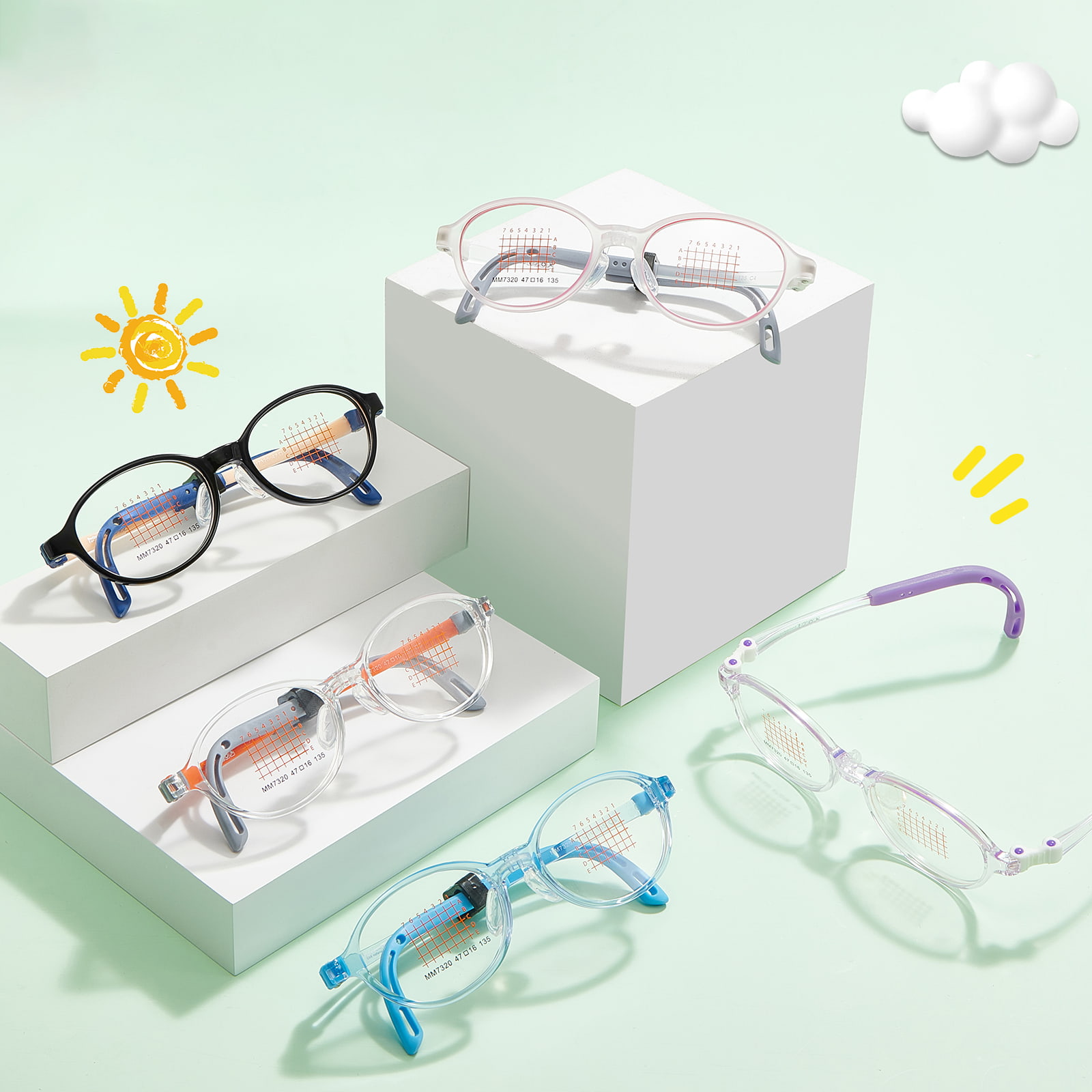 MM7320 Environmentally Friendly, Lightweight and Break-Proof EMS Glasses