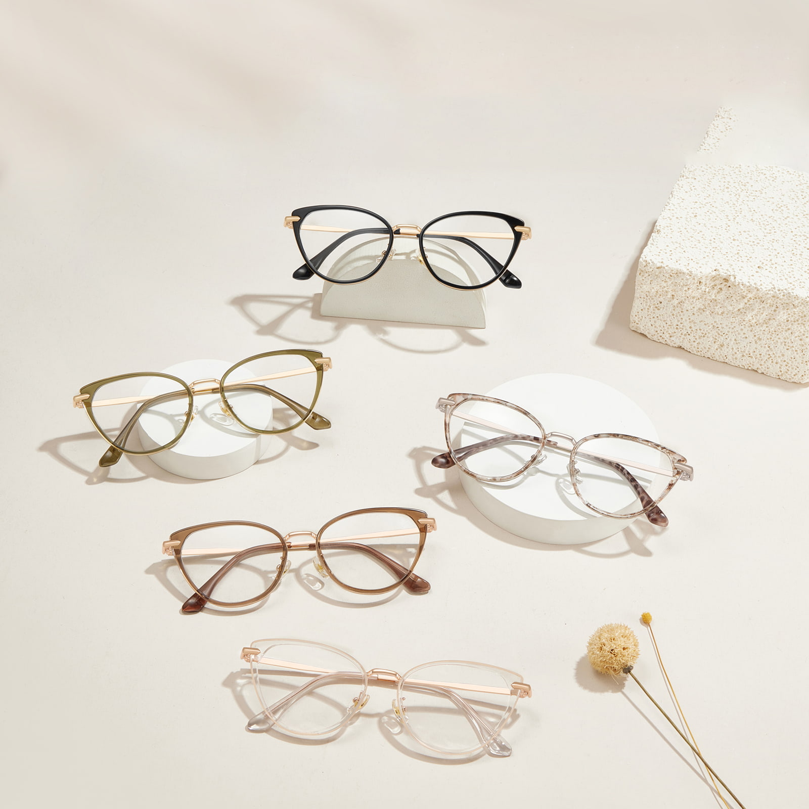 S11916 Gold Glue Metal Rim Anti-Blue Light Glasses