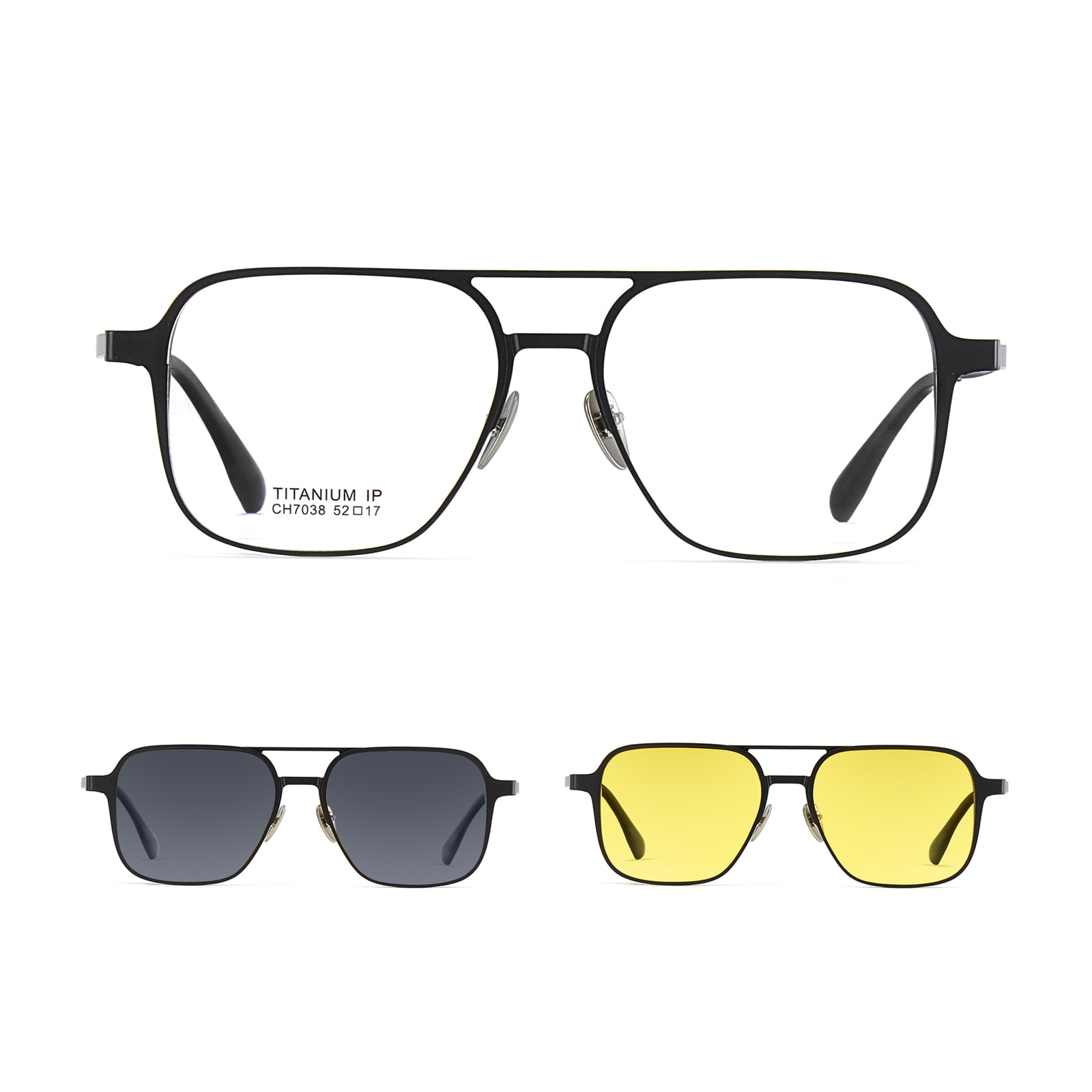 CH7038 Aluminum-Magnesium Double Beam Three-In-One Magnetic Myopia Polarized Sunglasses