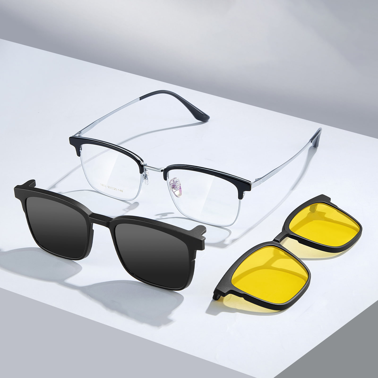 1803 Driving Myopia Sunglasses Strong 3-In-1 Magnetic Set