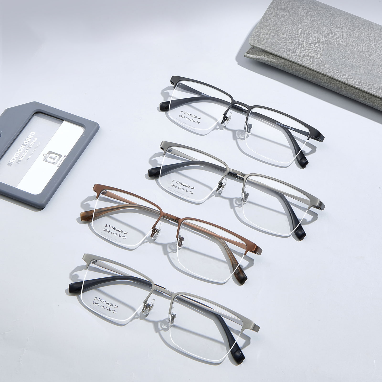 9999 Three-In-One Half-Frame Brushed Glasses Magnetic Sunglasses
