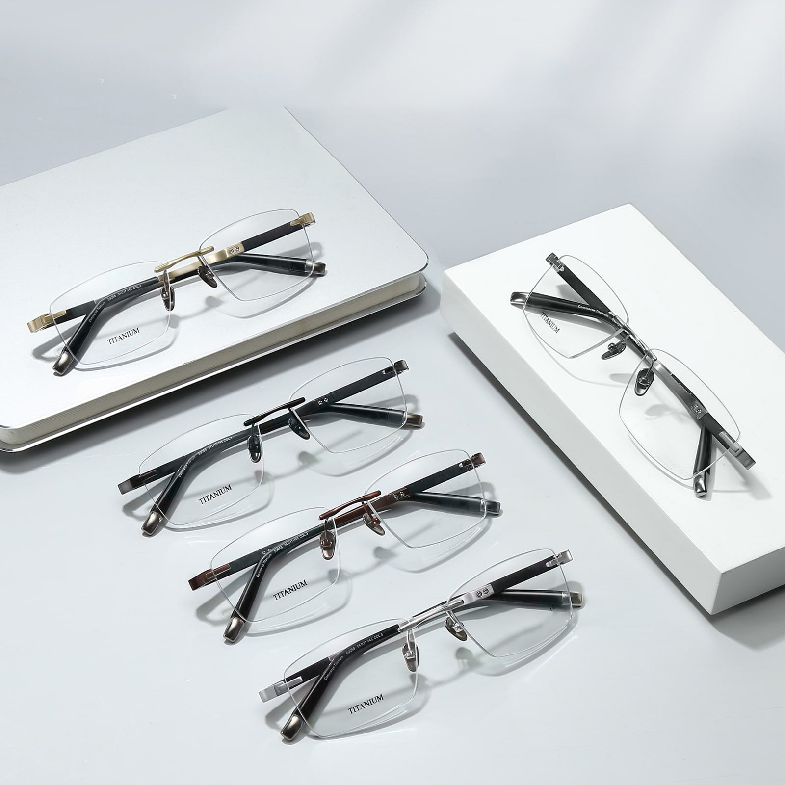 9058 Frameless Anti-Break Edge Pure Titanium Glasses
