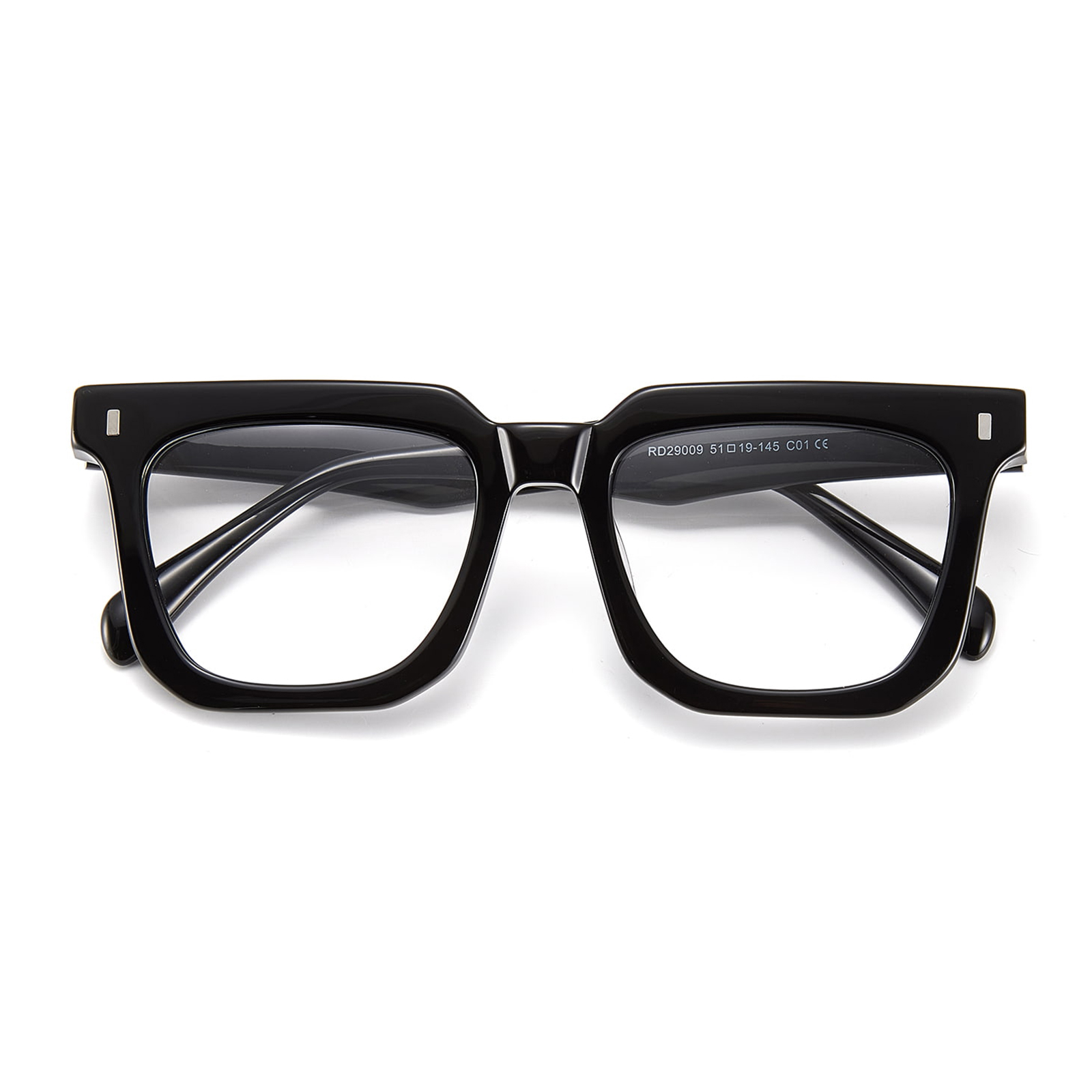 RD29009 Bold Square Frame Tortoiseshell Textured Acetate Glasses