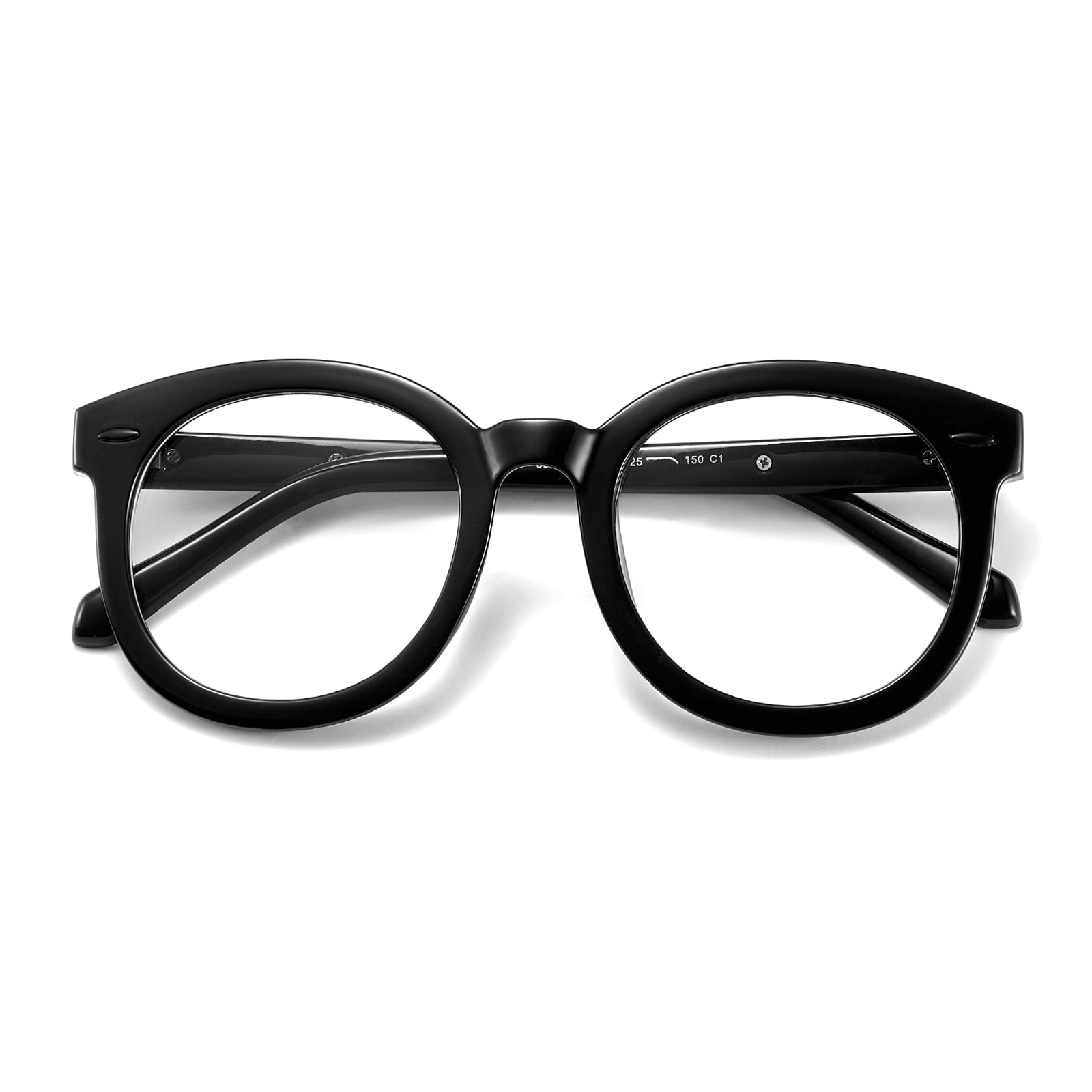 8391 Large Round Frame Arrow Temples Anti-Blue Light Glasses