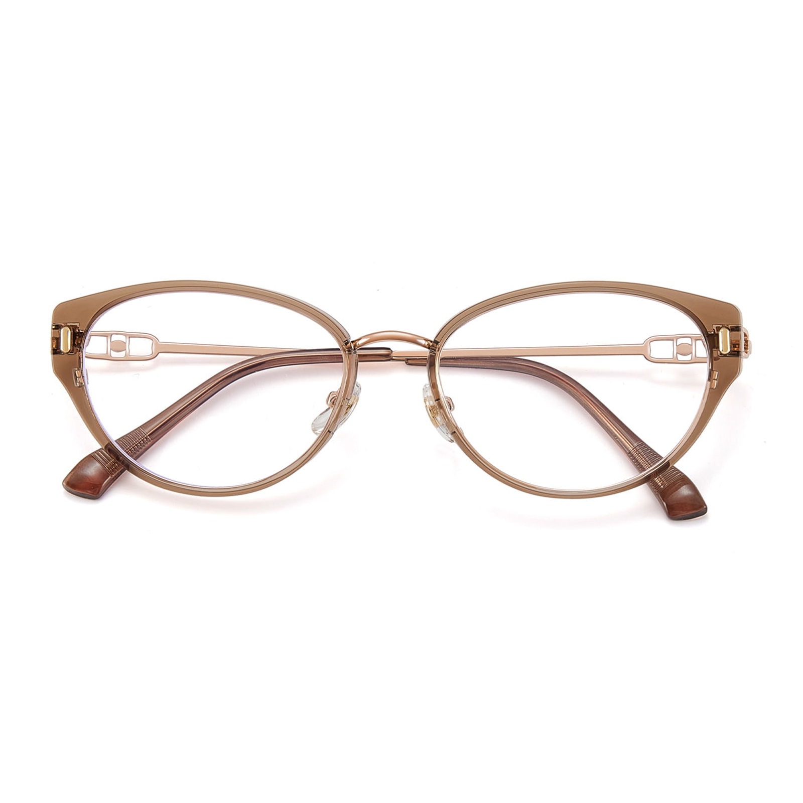 S12008 Cat-Eye Hollow Inner Ring Anti-Blue Light Glasses